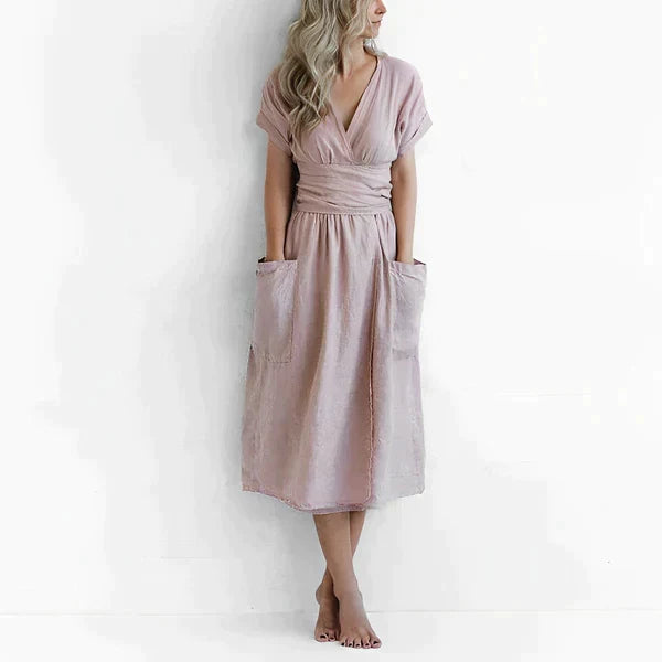 Velly - Elegancka lniana sukienka
