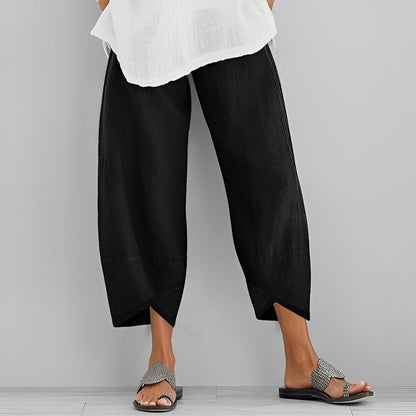 Lniane spodnie casual dla kobiet - Judit
