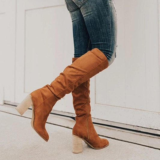 Buty Maika | Damskie buty do kolan na wysokim obcasie