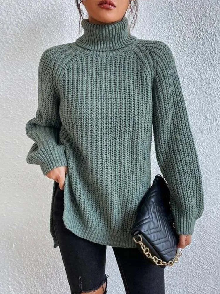 Ava - Stylowy sweter z golfem z dzianiny dla kobiet