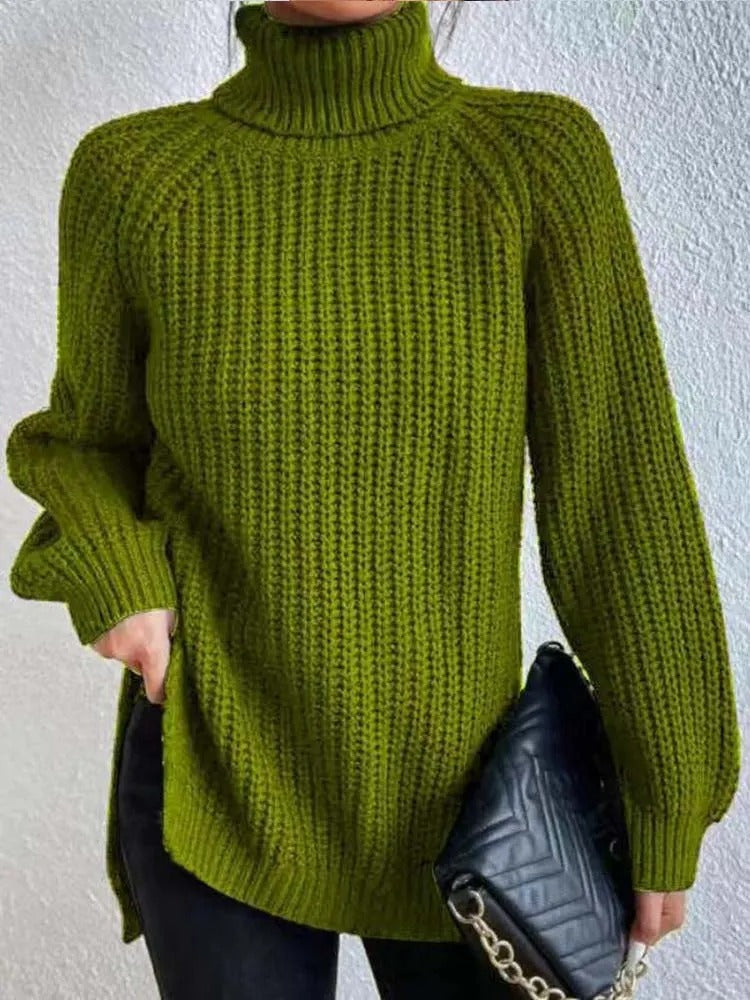 Ava - Stylowy sweter z golfem z dzianiny dla kobiet