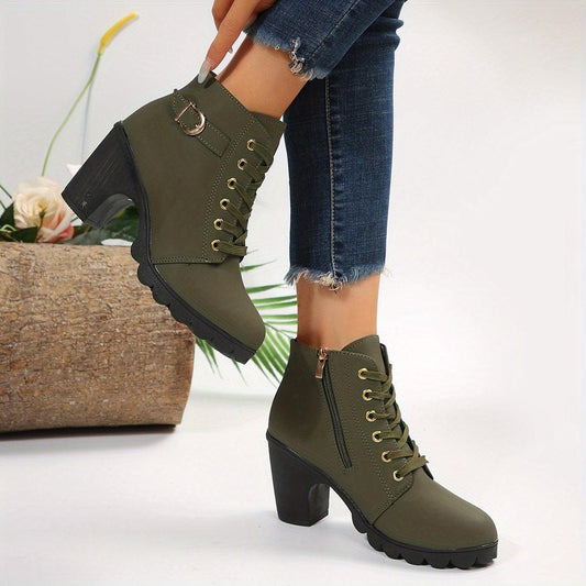 Buty Malene | Casualowe buty z zamkiem błyskawicznym i obcasami