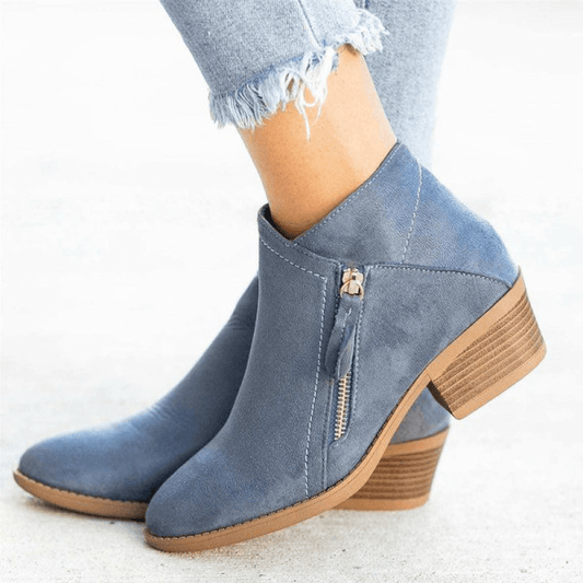 Buty Malvina | Damskie buty ortopedyczne ze skóry z zamkiem błyskawicznym