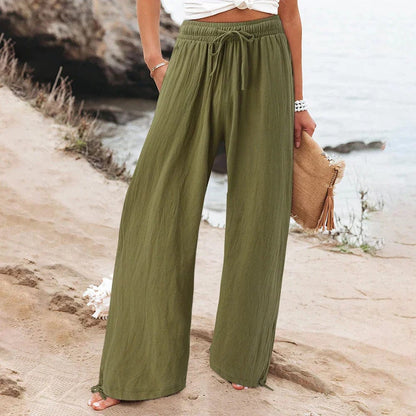 Mathilde - lniane spodnie damskie w stylu casual