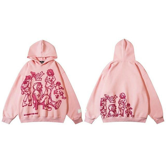 Bluza Nacera | Luźna bluza unisex z kapturem z grafiką Streetwear