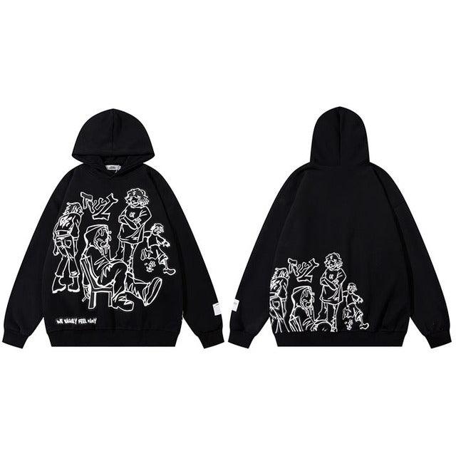 Bluza Nacera | Luźna bluza unisex z kapturem z grafiką Streetwear