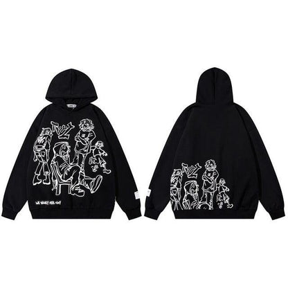Bluza Nacera | Luźna bluza unisex z kapturem z grafiką Streetwear