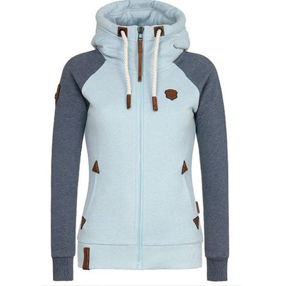 Bluza z kapturem Noemi | Nowoczesna gruba bluza z kapturem zapinana na zamek błyskawiczny ze sznurkiem i kieszeniami