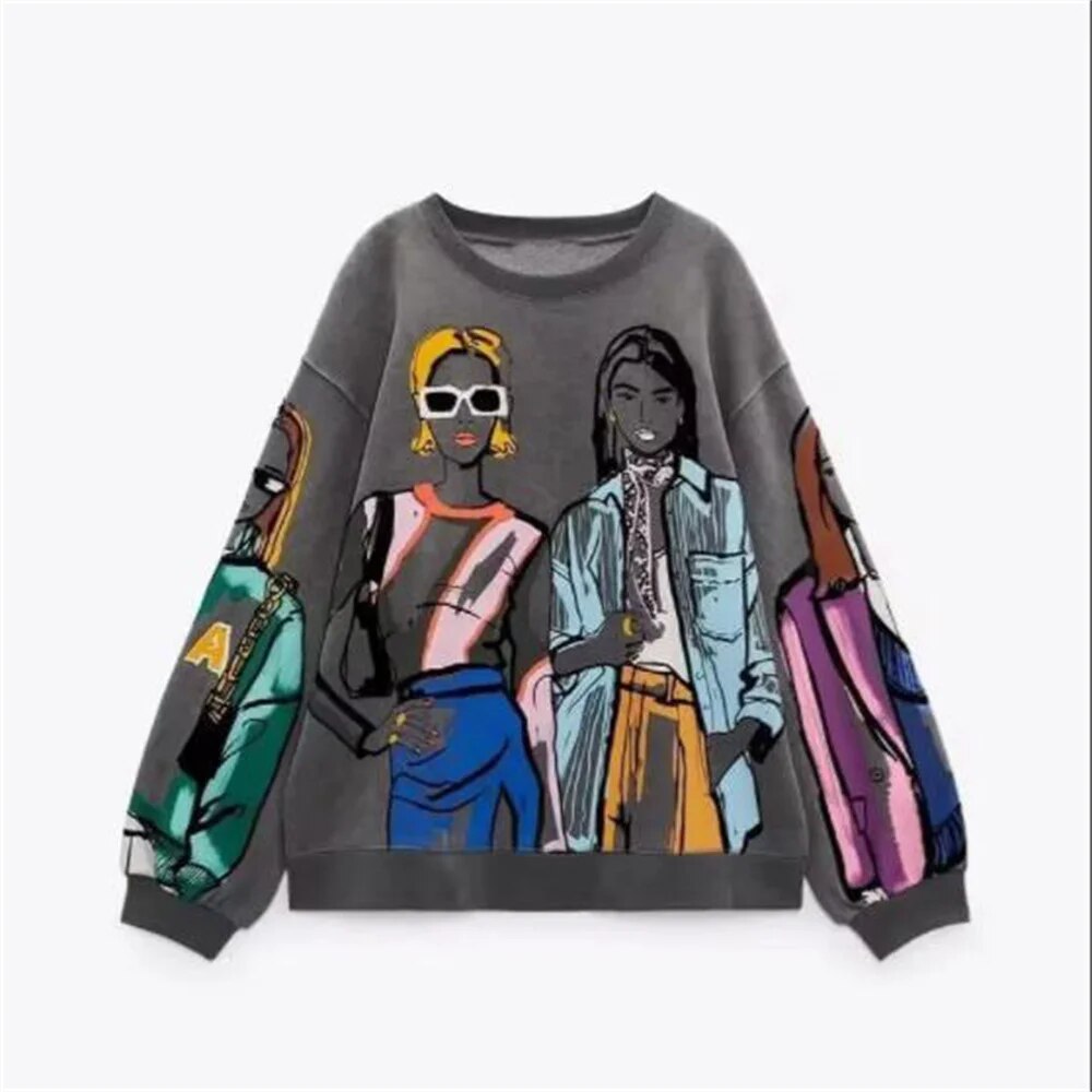 Alorina - Stylowy sweter z grafiką dla kobiet