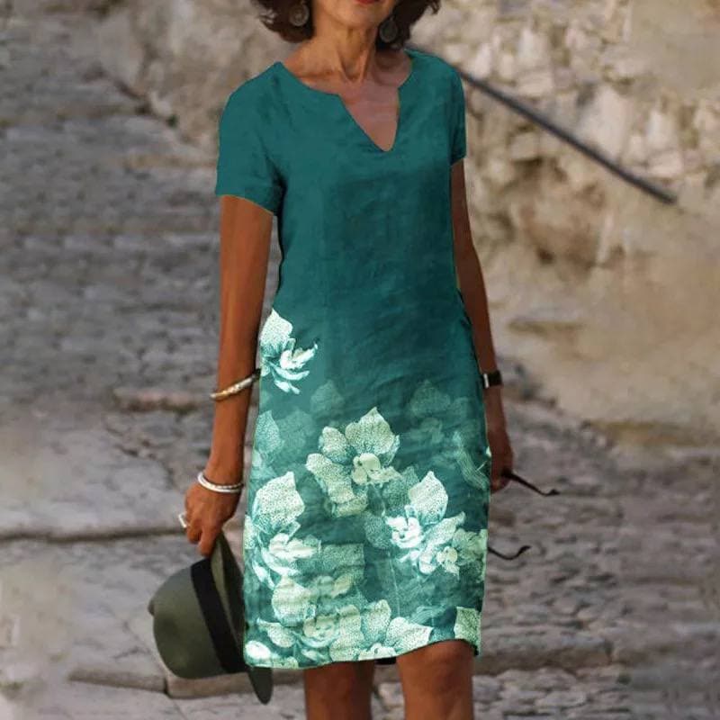Louise - Lekka bawełniana sukienka z eleganckim wzorem