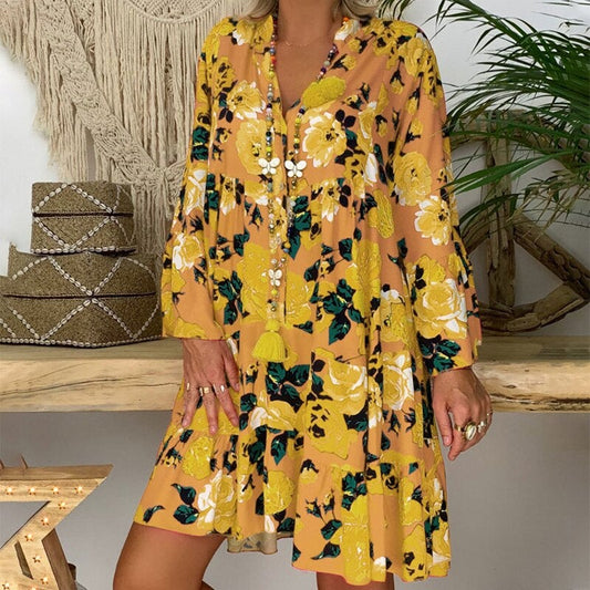 "Carla" designerska sukienka z kwiatowym nadrukiem