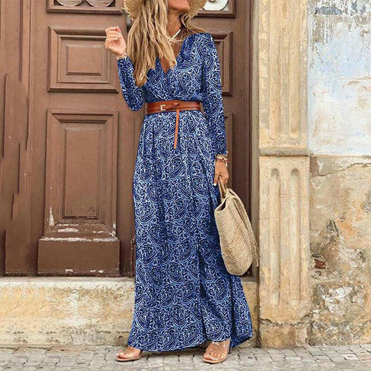 "Fiamma" designerska sukienka maxi z kwiatowym nadrukiem